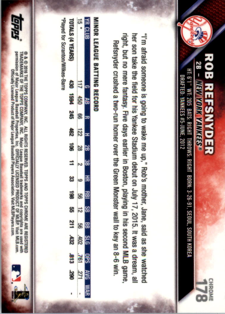 2016 Topps Cromato Zaffiro Edizione Baseball 102-201 A SCELTA - Foto 149 di 193