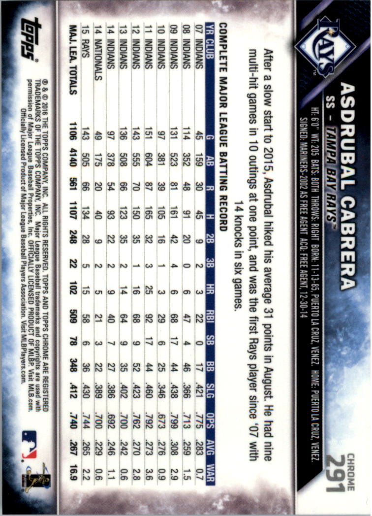 Béisbol 202-301 2016 cromo edición zafiro 202-301 tú eliges - Imagen 171 de 191