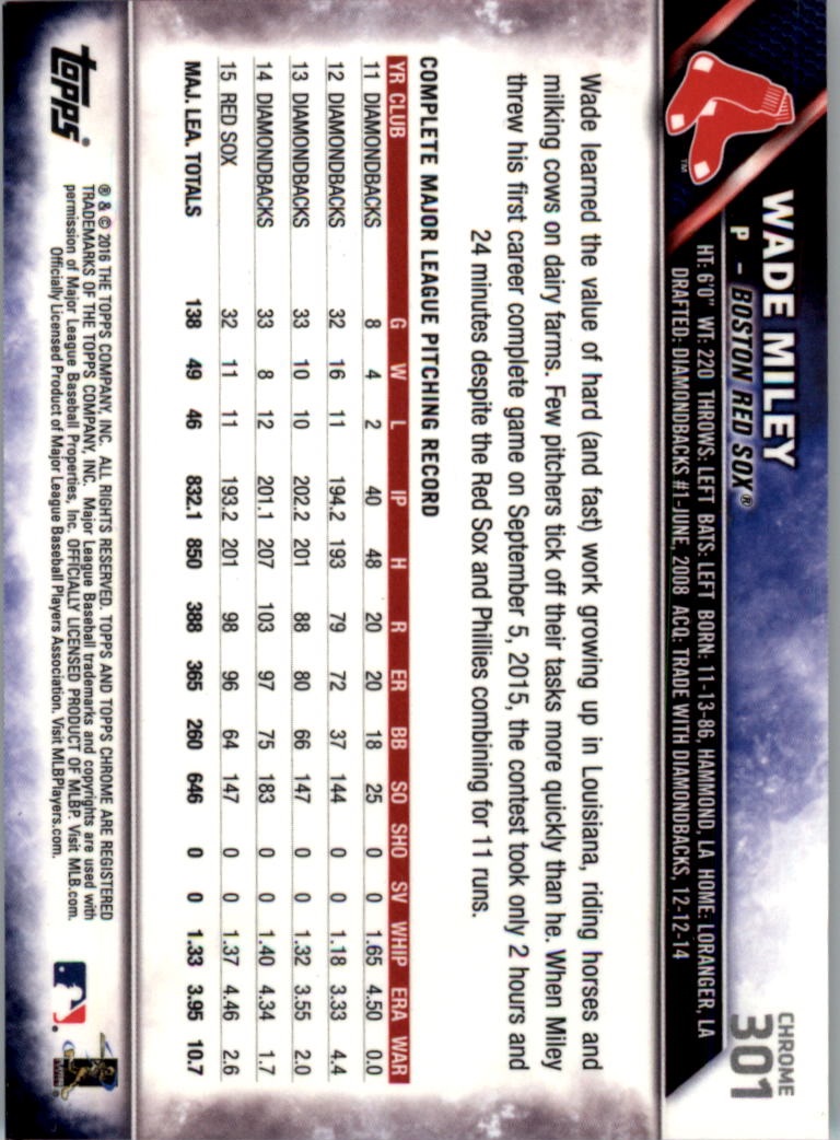 Béisbol 202-301 2016 cromo edición zafiro 202-301 tú eliges - Imagen 191 de 191