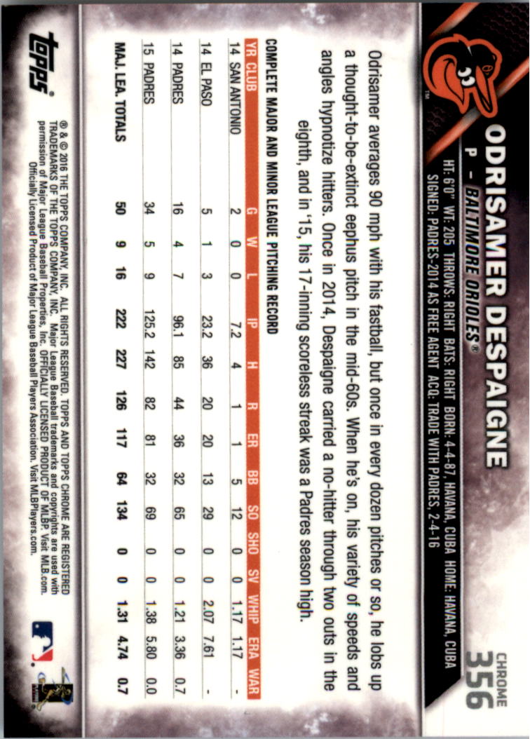2016 Topps Chrome Sapphire Edition Baseball 302-401 YOU PICK - Picture 107 of 194