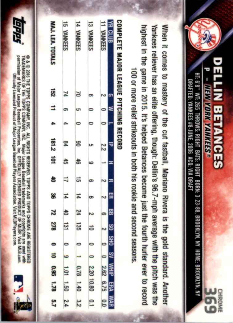 2016 Topps Chrome Sapphire Edition Baseball 302-401 YOU PICK - Picture 132 of 194