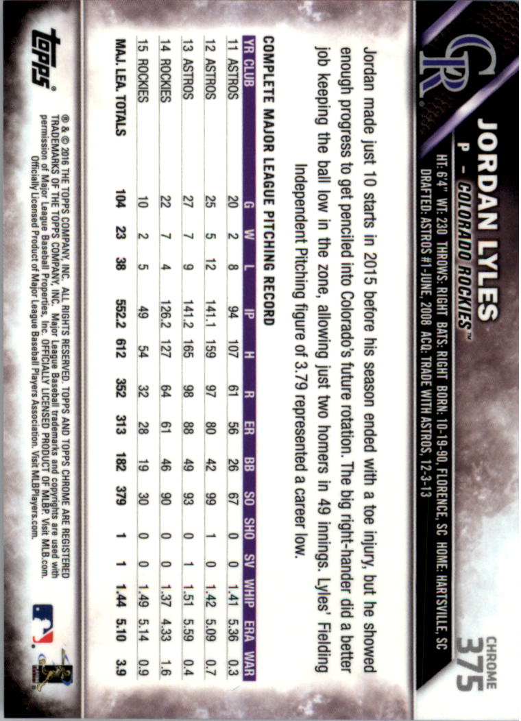 2016 Topps Chrome Sapphire Edition Baseball 302-401 YOU PICK - Picture 144 of 194