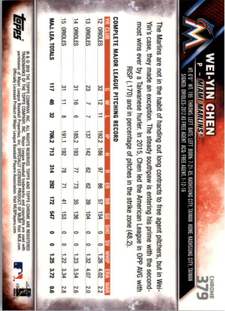2016 Topps Chrome Sapphire Edition Baseball 302-401 YOU PICK - Picture 152 of 194
