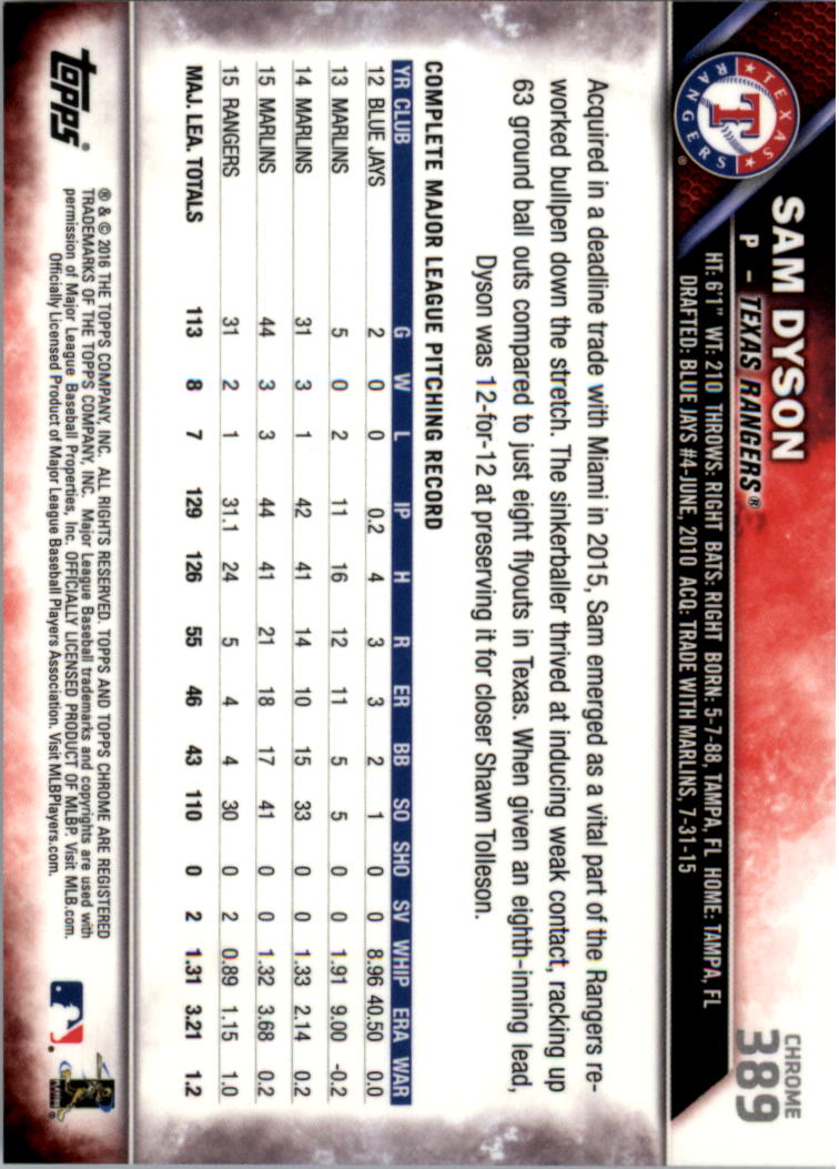 2016 Topps Chrome Sapphire Edition Baseball 302-401 YOU PICK - Picture 172 of 194