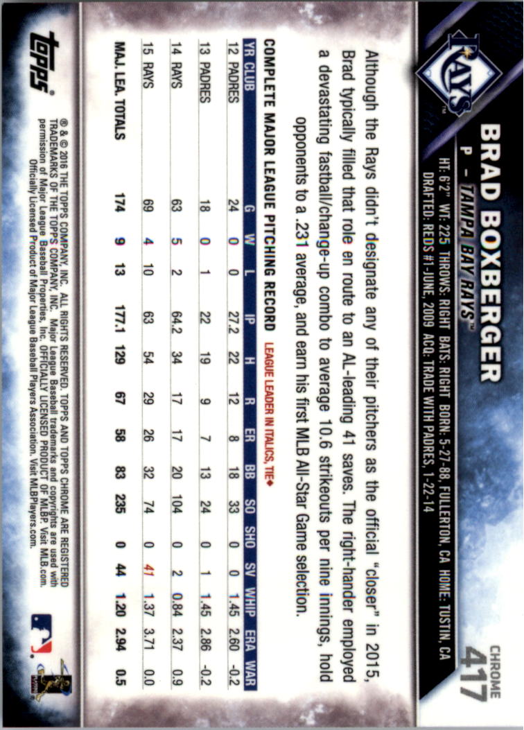 2016 Topps Chrome Sapphire Edition Baseball 402-501 YOU PICK - Picture 33 of 197