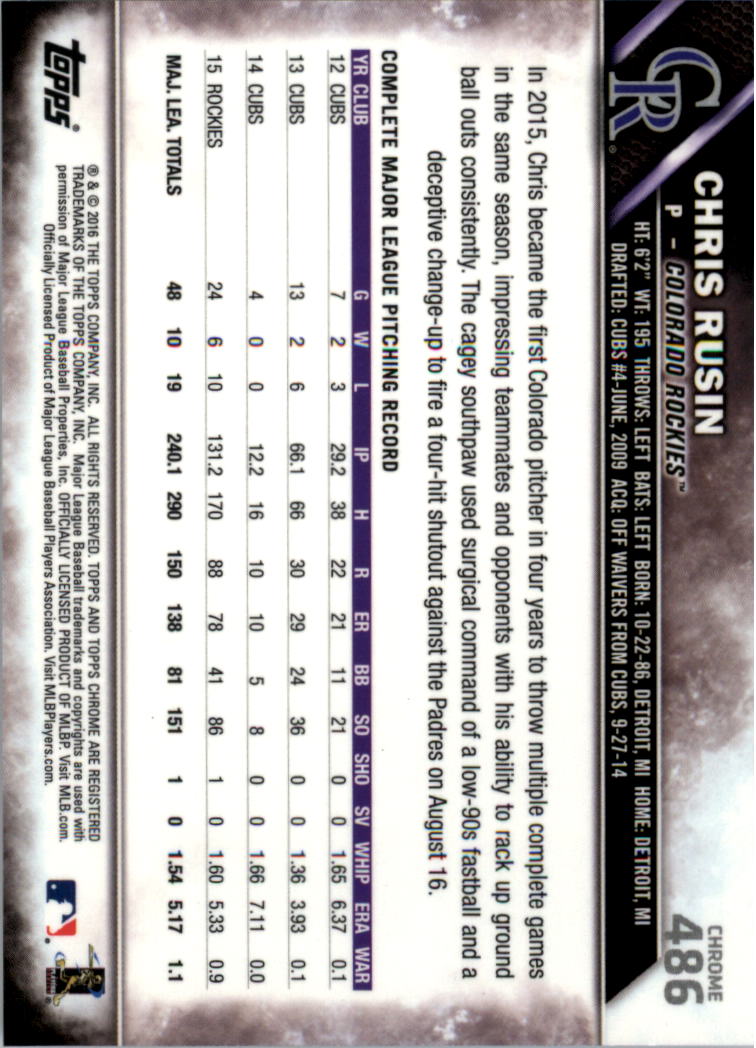 2016 Topps Chrome Sapphire Edition Baseball 402-501 YOU PICK - Picture 171 of 197