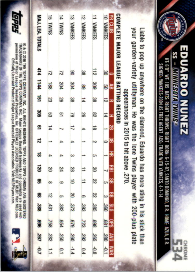 Béisbol 502-601 2016 cromo edición zafiro 502-601 tú eliges - Imagen 65 de 193