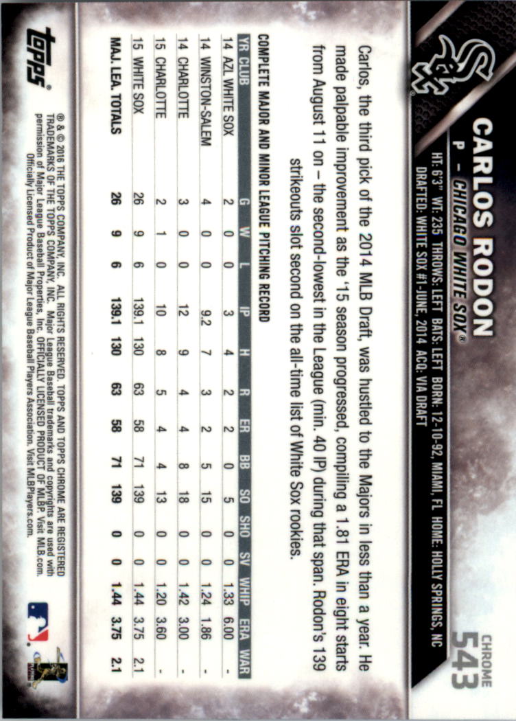 Béisbol 502-601 2016 cromo edición zafiro 502-601 tú eliges - Imagen 83 de 193