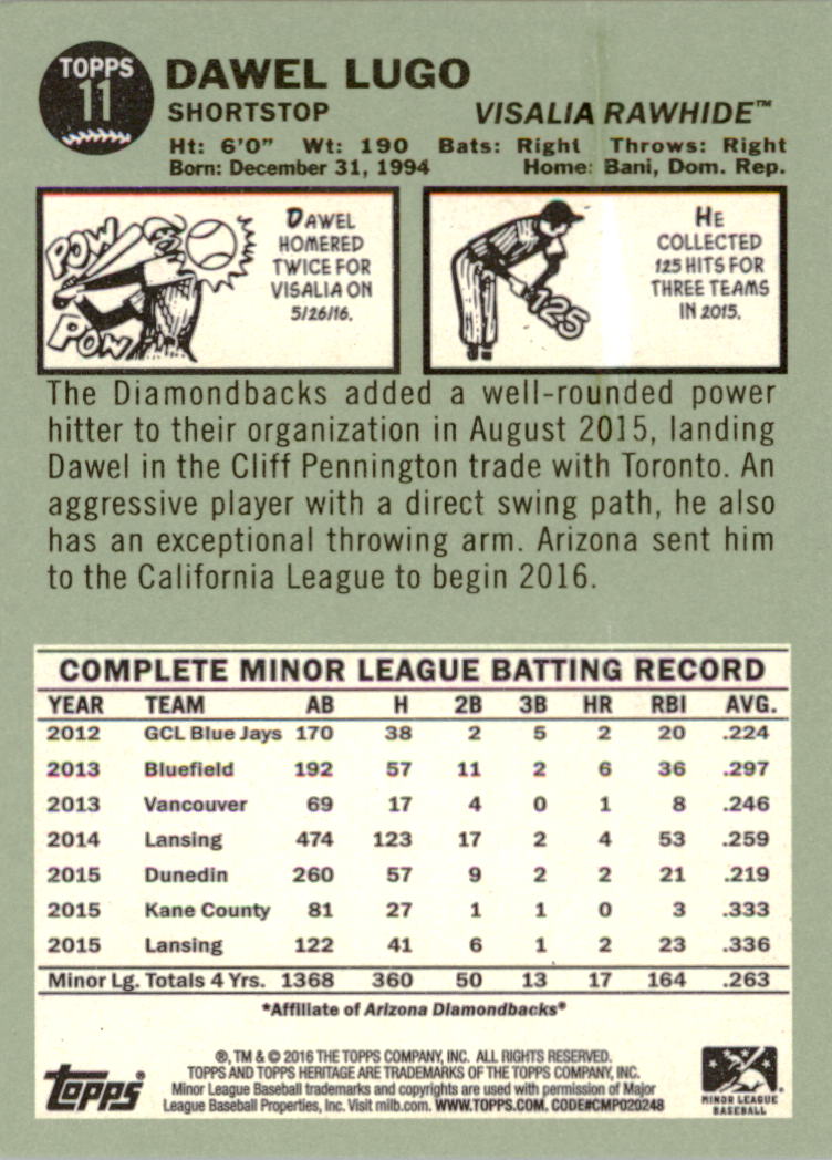 A4740- 2016 Topps Heritage Minors BB 1-215 +Inserts -You Pick- 15+ FREE US SHIP