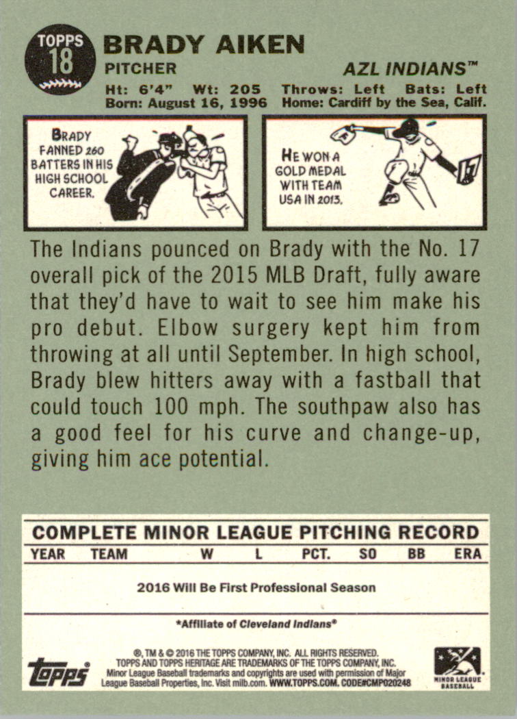 A4740- 2016 Topps Heritage Minors BB 1-215 +Inserts -You Pick- 15+ FREE US SHIP