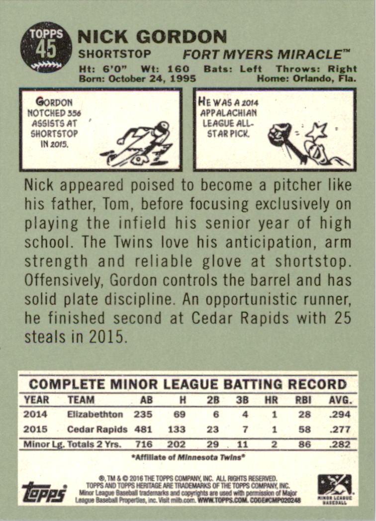 A4740- 2016 Topps Heritage Minors BB 1-215 +Inserts -You Pick- 15+ FREE US SHIP