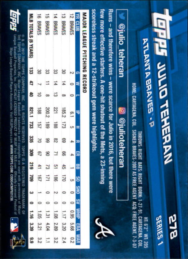 2017 Topps Baseball #251-502 - Picture 51 of 177