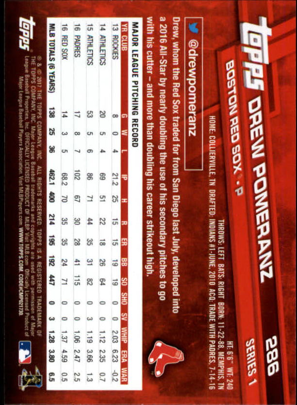 2017 Topps Baseball #251-502 - Picture 63 of 177