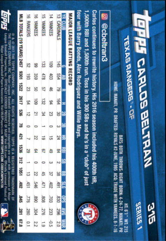 2017 Topps Baseball #251-502 - Picture 113 of 177