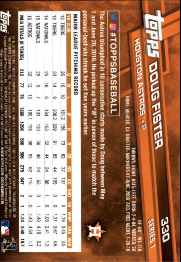 2017 Topps Baseball #251-502 - Picture 141 of 177