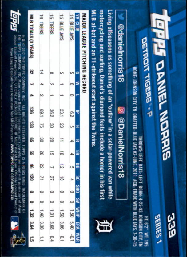 2017 Topps Baseball #251-502 - Picture 159 of 177