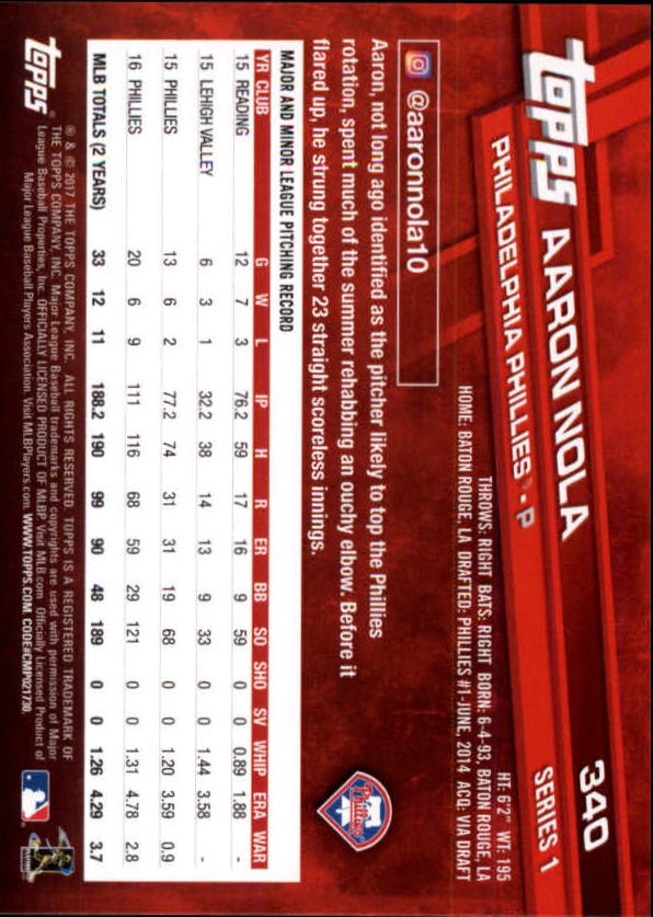 2017 Topps Baseball #251-502 - Picture 161 of 177