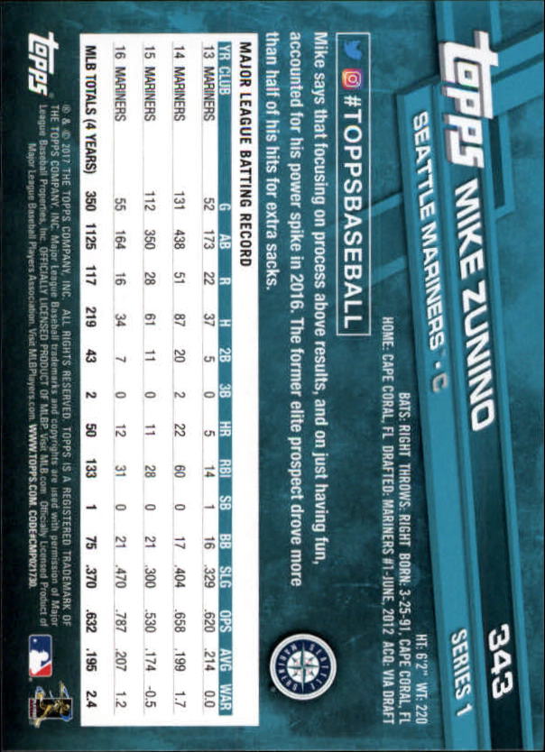 2017 Topps Baseball #251-502 - Picture 165 of 177