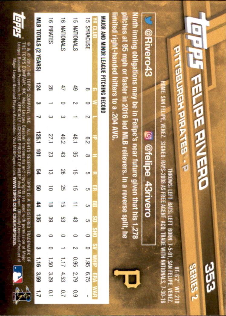 2017 Topps Baseball 301-400 YOU PICK - Picture 99 of 187