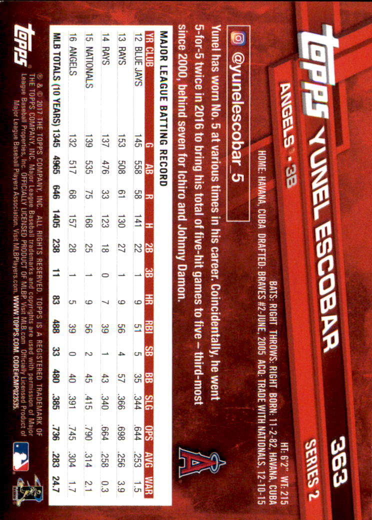 2017 Topps Baseball 301-400 YOU PICK - Picture 117 of 187
