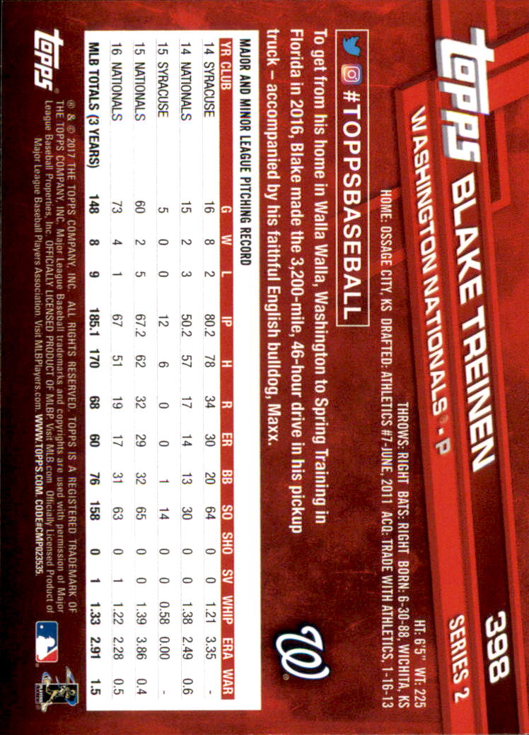 2017 Topps Baseball 301-400 YOU PICK - Picture 183 of 187