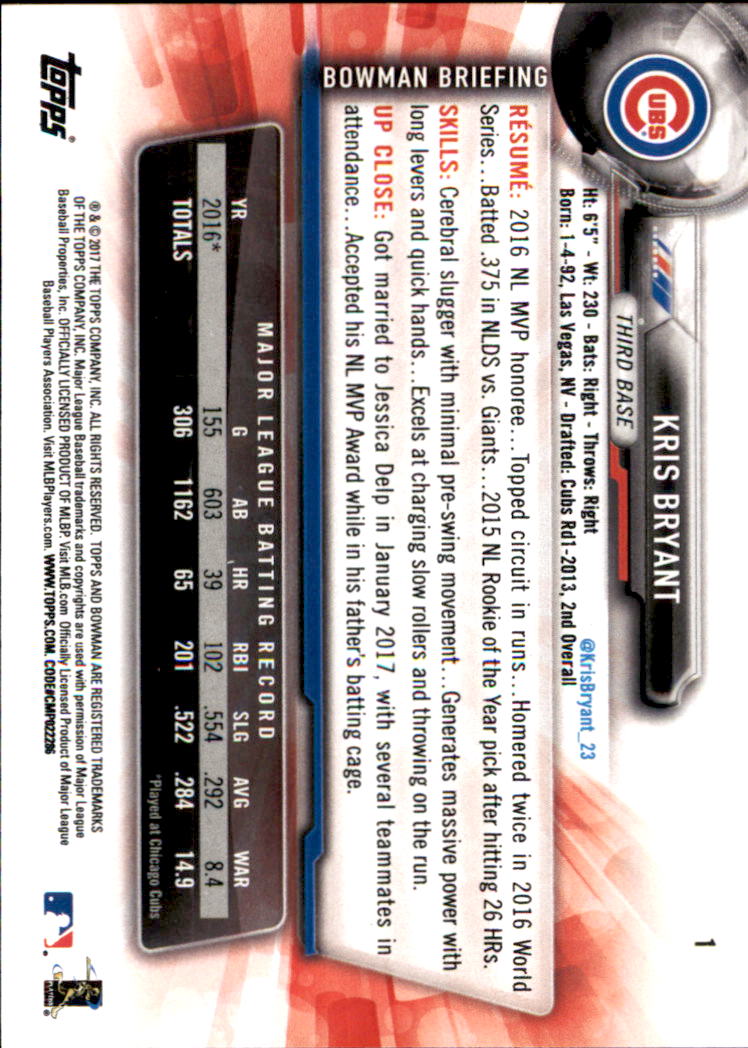 2017 Bowman Baseball & Parallels - Picture 3 of 213