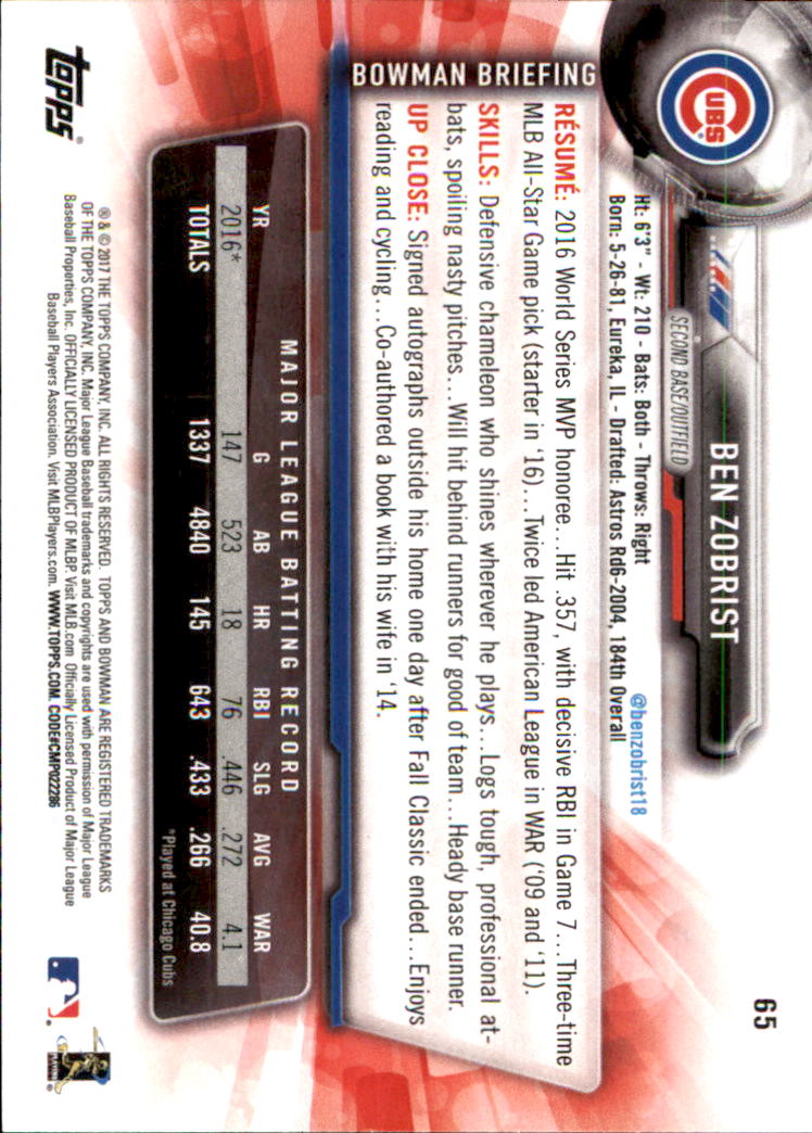 2017 Bowman Baseball & Parallels - Picture 127 of 213