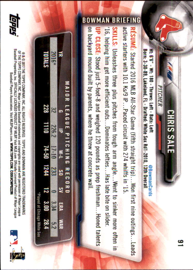 2017 Bowman Baseball & Parallels - Picture 179 of 213