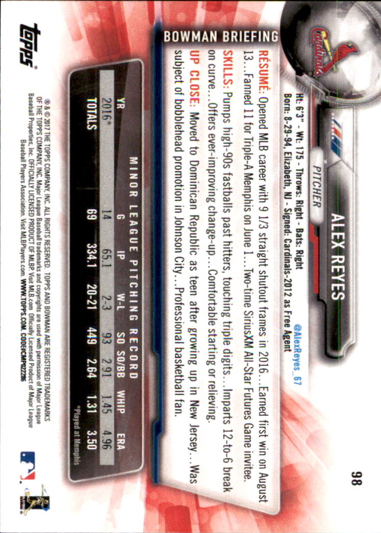 2017 Bowman Baseball & Parallels - Picture 193 of 213