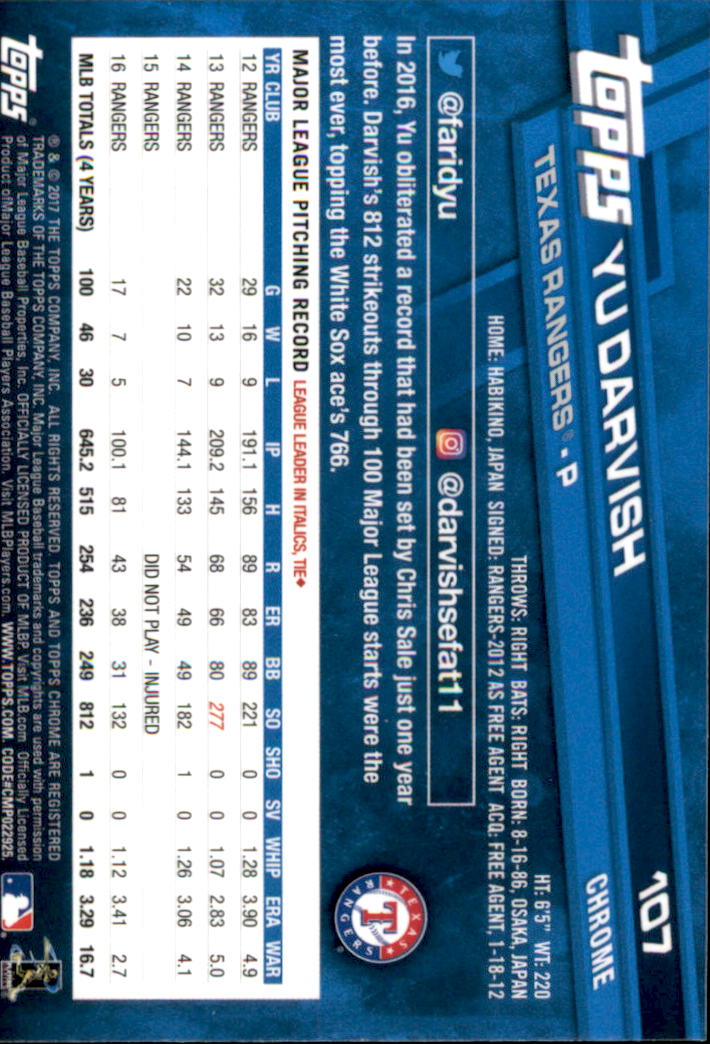 2017 Topps Chrome Baseball - Picture 127 of 240