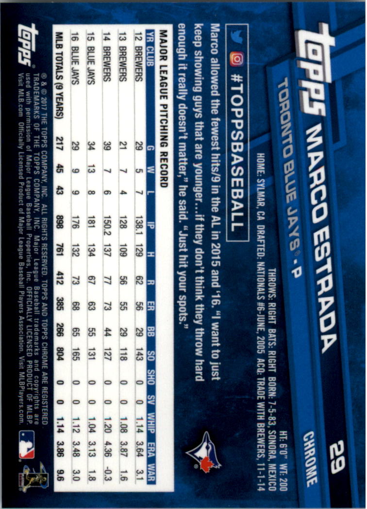 Béisbol Topps 2017 cromo edición zafiro 1-100 tú eliges - Imagen 57 de 199