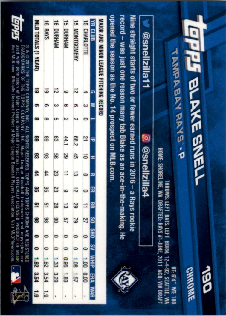 Béisbol Topps 2017 cromo edición zafiro 101-200 tú eliges - Imagen 181 de 201