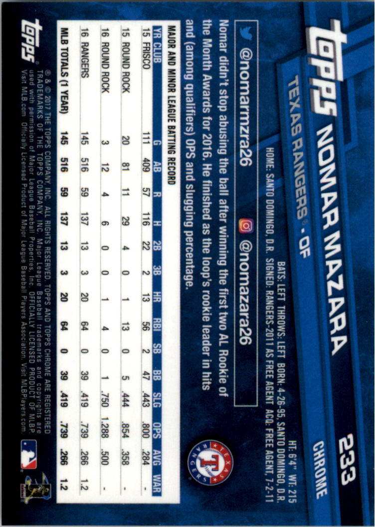 Béisbol Topps 2017 cromo edición zafiro 201-300 tú eliges - Imagen 67 de 197