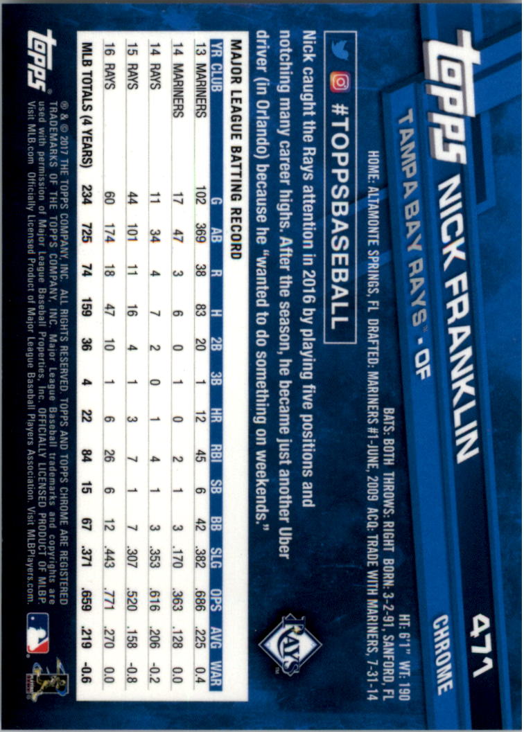 Béisbol Topps 2017 cromo edición zafiro 401-500 tú eliges - Imagen 143 de 201