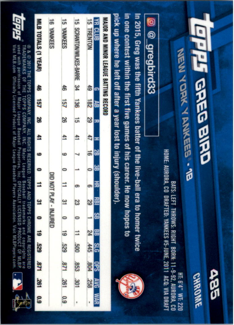 Béisbol Topps 2017 cromo edición zafiro 401-500 tú eliges - Imagen 171 de 201
