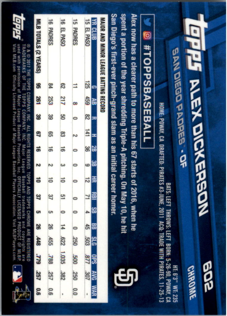 Topps Chrome Sapphire Edition 601-700 2017 tú eliges - Imagen 5 de 199