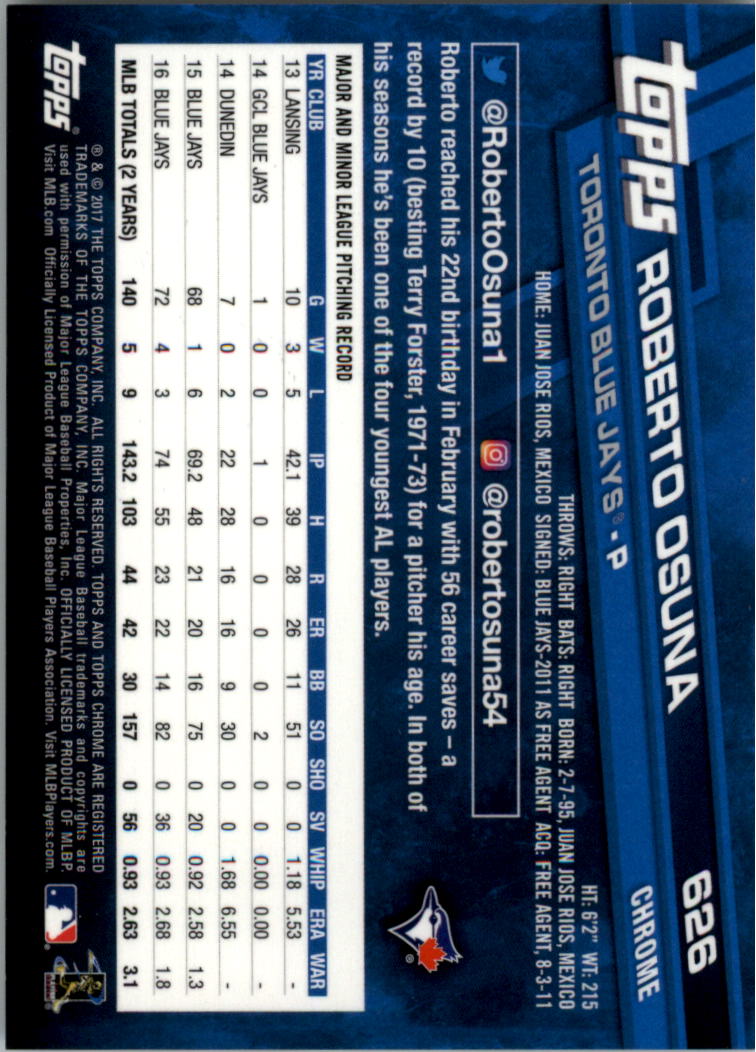 Topps Chrome Sapphire Edition 601-700 2017 tú eliges - Imagen 53 de 199