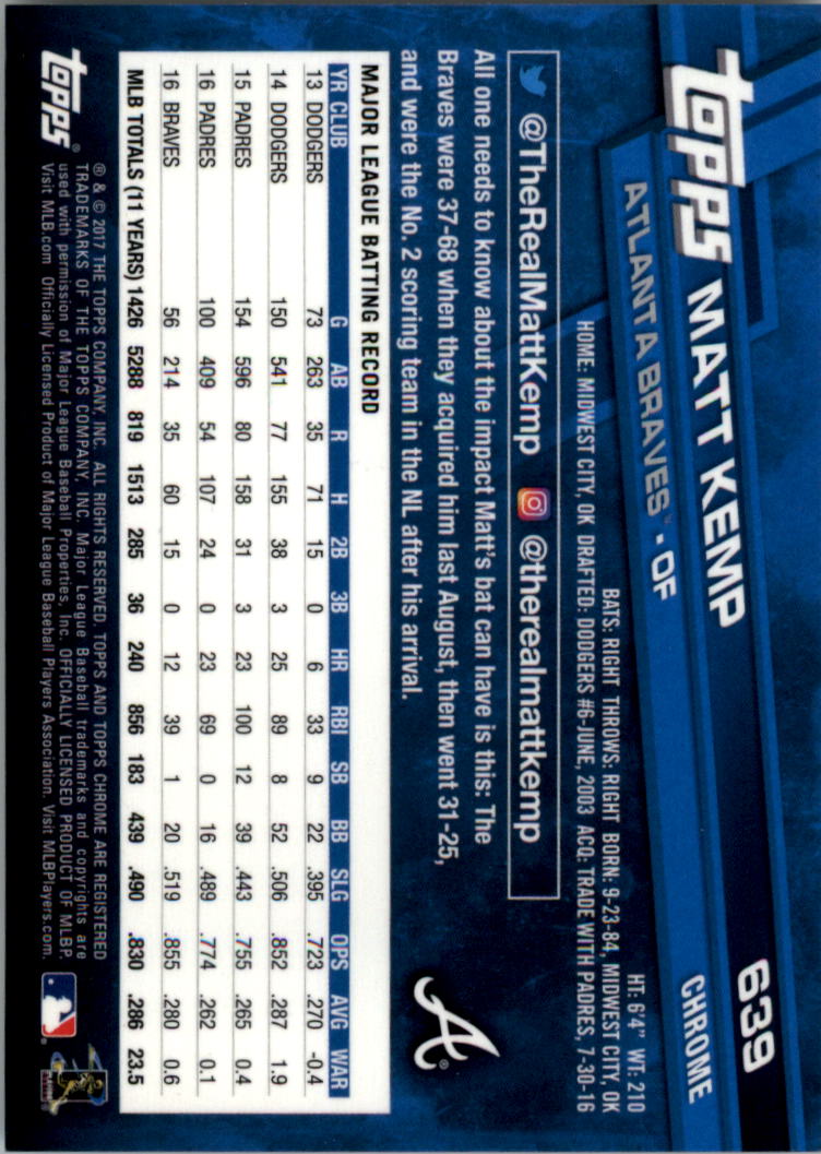 Topps Chrome Sapphire Edition 601-700 2017 tú eliges - Imagen 79 de 199