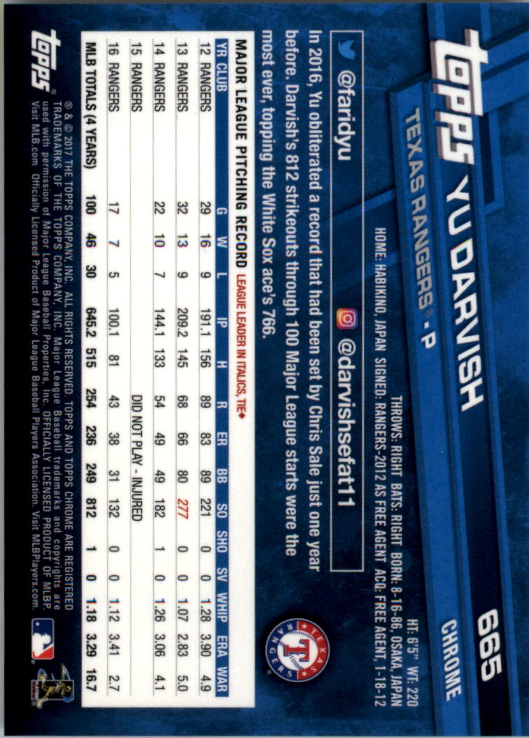 Topps Chrome Sapphire Edition 601-700 2017 tú eliges - Imagen 131 de 199