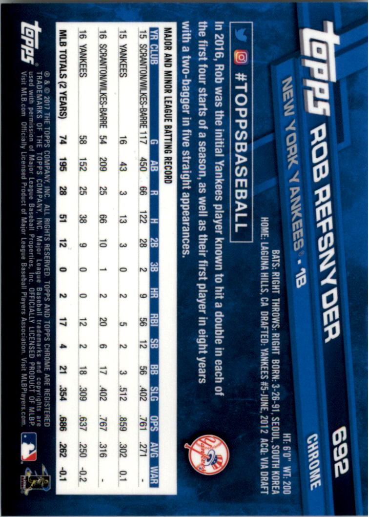 Topps Chrome Sapphire Edition 601-700 2017 tú eliges - Imagen 183 de 199