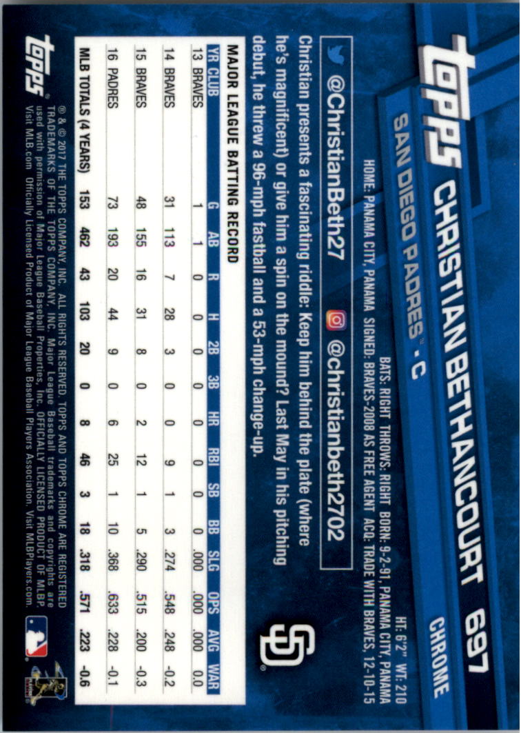 Topps Chrome Sapphire Edition 601-700 2017 tú eliges - Imagen 193 de 199