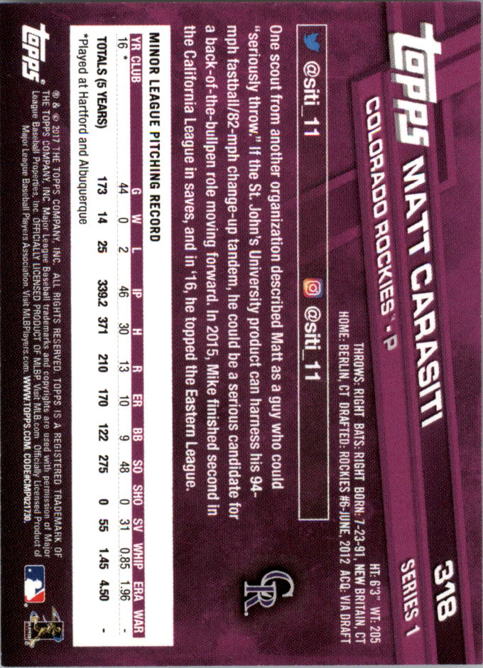 Mini béisbol Topps On Demand 301-400 2017 tú eliges - Imagen 25 de 120