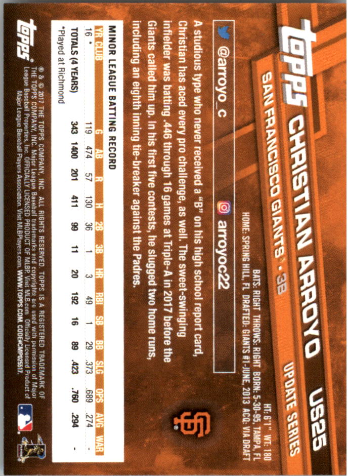 2017 Topps On Demand Mini Update Baseball US1-US100 YOU PICK - Picture 35 of 123