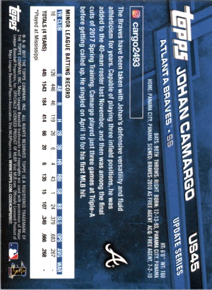 2017 Topps On Demand Mini Update Baseball US1-US100 YOU PICK - Picture 59 of 123