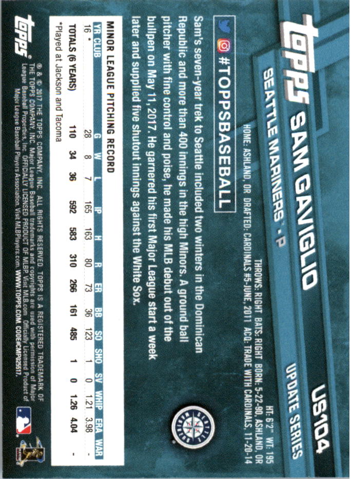 Topps On Demand 2017 mini actualización béisbol US101-US200 tú eliges - Imagen 7 de 123