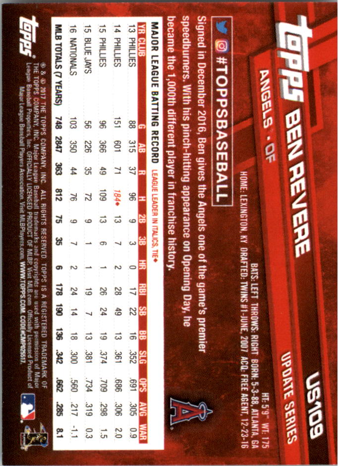 Topps On Demand 2017 mini actualización béisbol US101-US200 tú eliges - Imagen 15 de 123