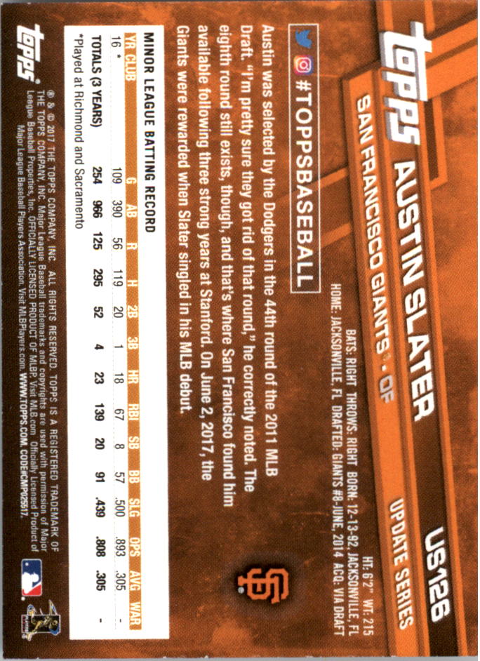 Topps On Demand 2017 mini actualización béisbol US101-US200 tú eliges - Imagen 35 de 123