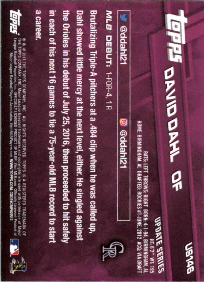 Topps On Demand 2017 mini actualización béisbol US101-US200 tú eliges - Imagen 65 de 123