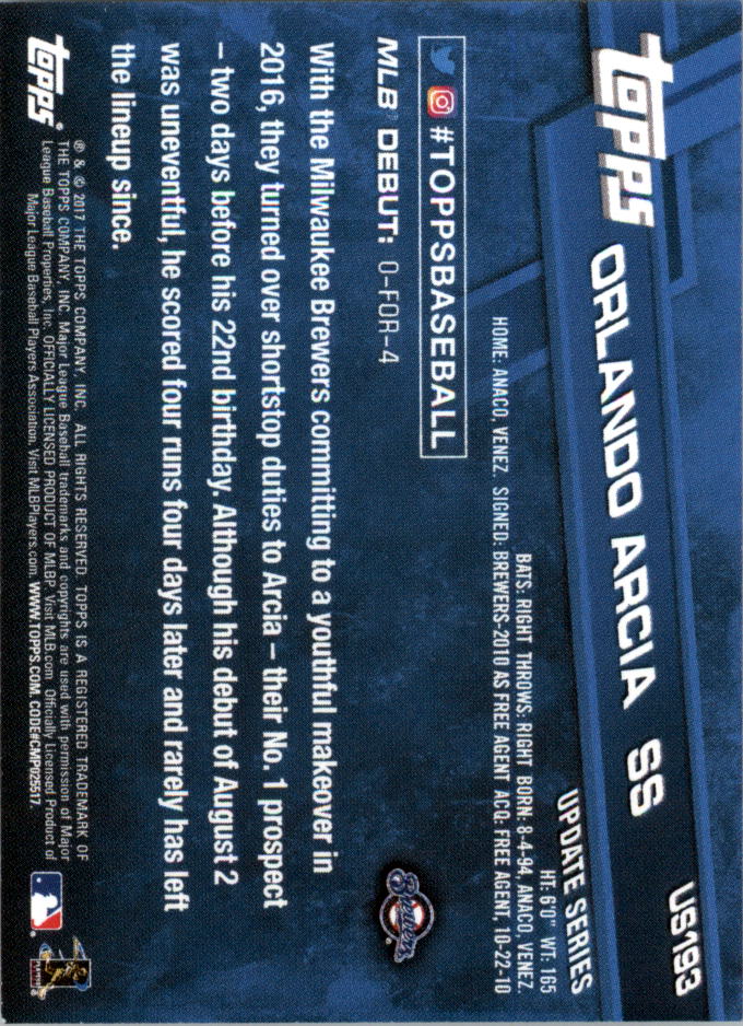 Topps On Demand 2017 mini actualización béisbol US101-US200 tú eliges - Imagen 119 de 123