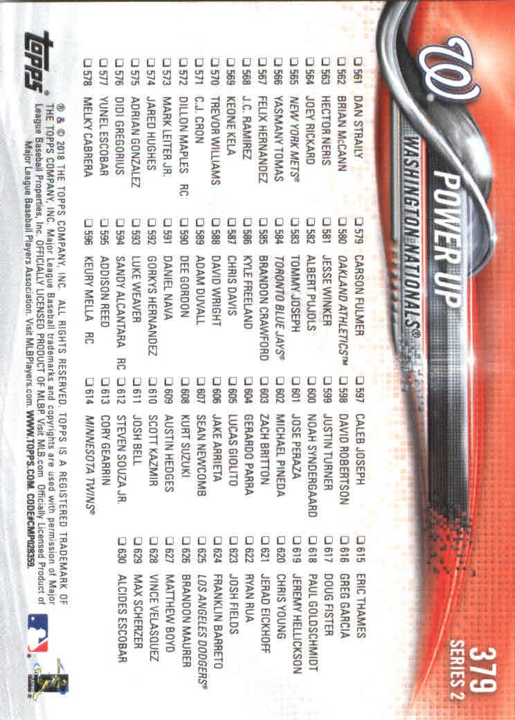 2018 Topps Series 2 Baseball Part 1 Main Set Card #351-#600 - Picture 59 of 487